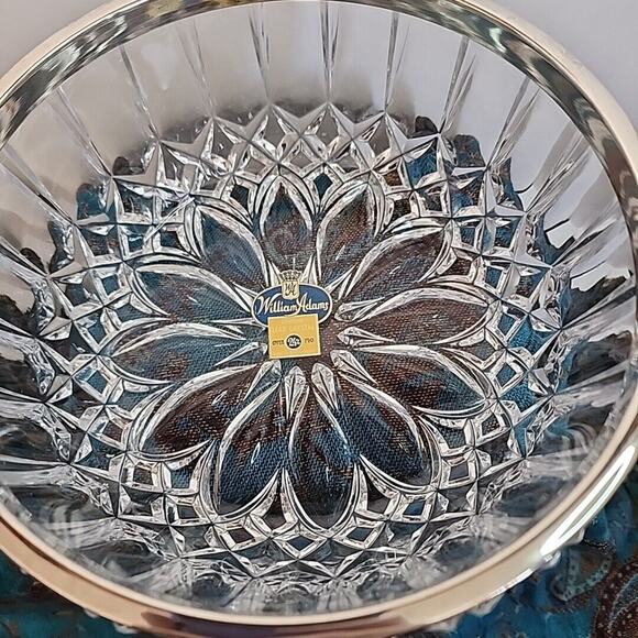 Vintage William Adams Crystal Bowl Silver Rim - West Germany - Picture 2 of 9